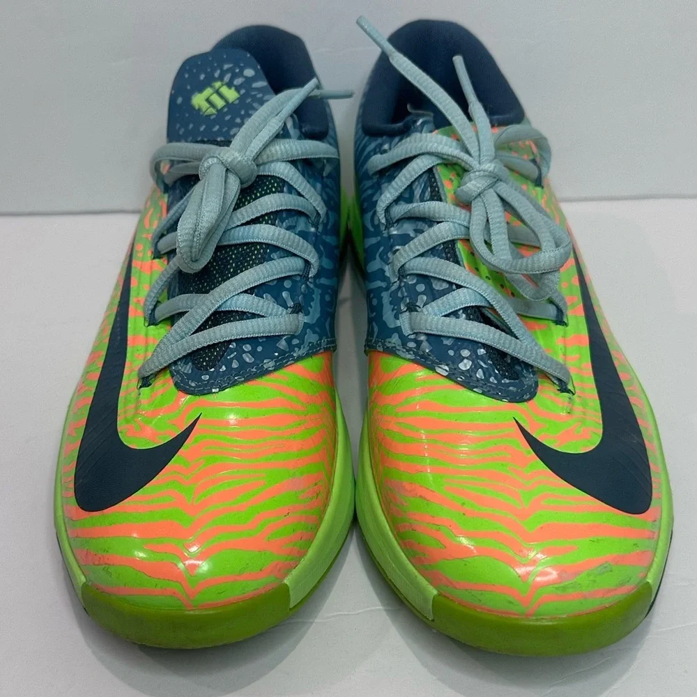 Nike KD 6 Kids' Neon Green and Blue Athletic Shoes